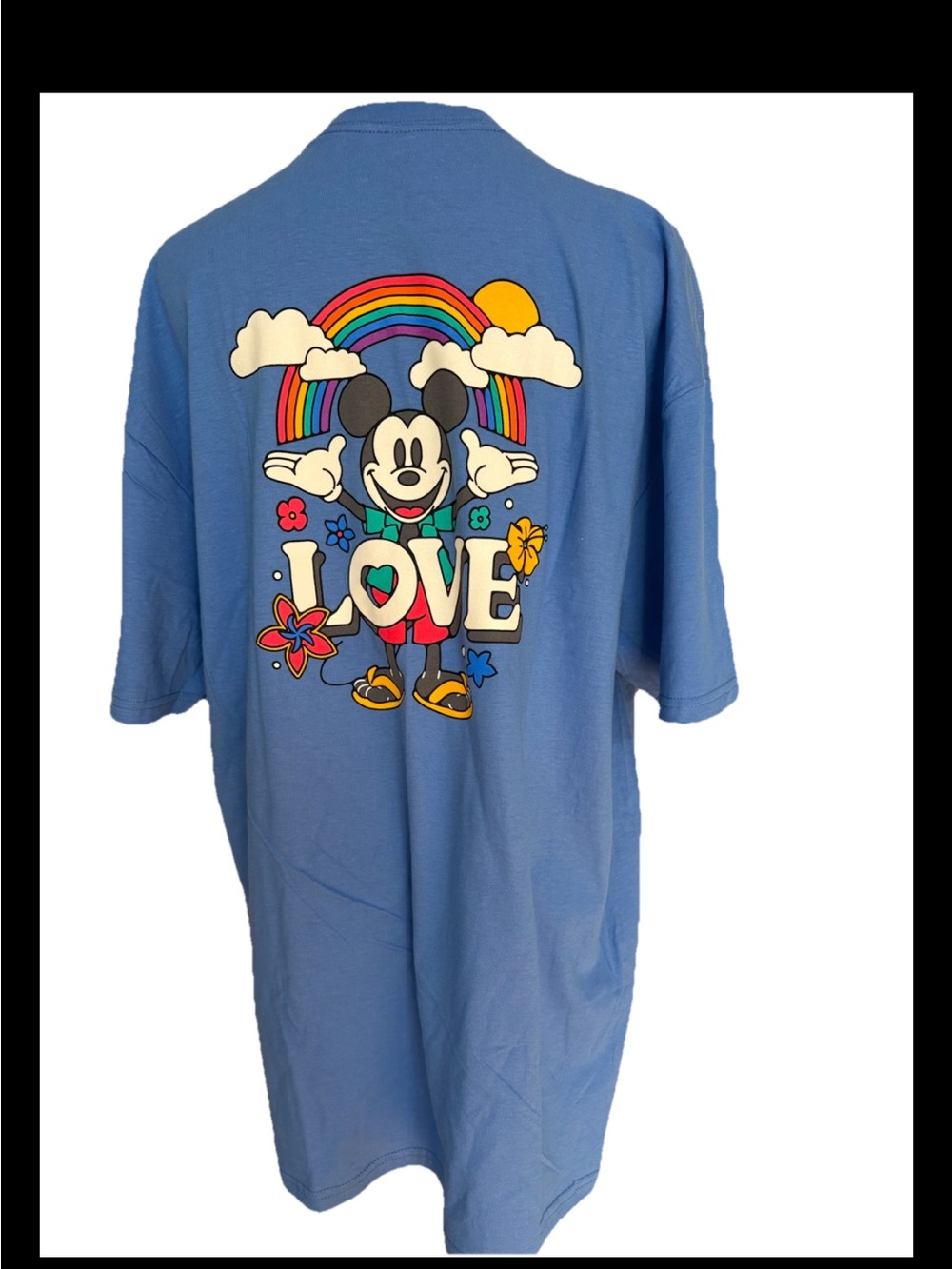 Disney XL Mickey Mouse Love Pride Blue T-shirt Rainbow Aulani Hawaii Resort &
